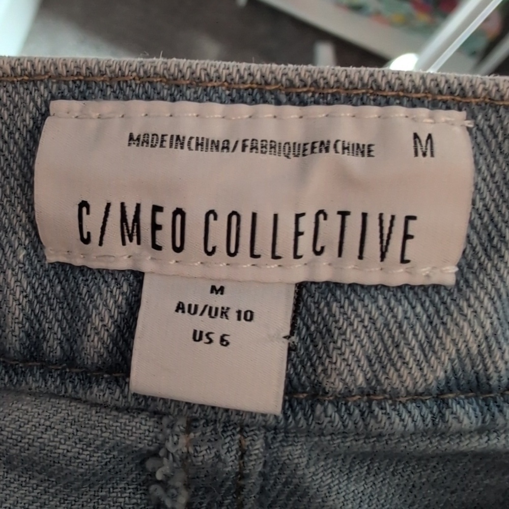 C/Meo Collective Women's High-waisted Light Blue Denim Utility Barrel Jeans - Picture 8 of 10